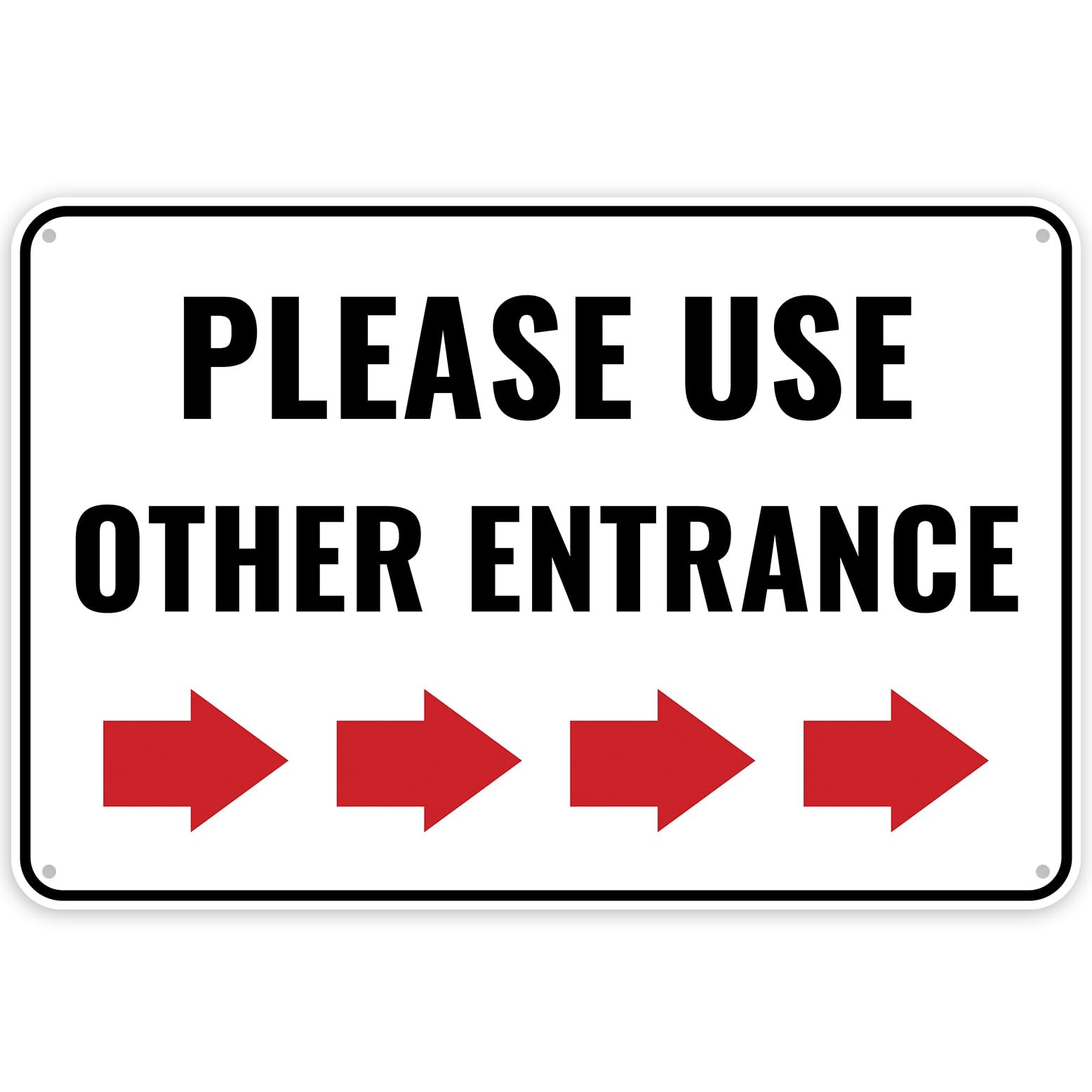1 X Right Arrow Door Sign 12 X 8 Aluminum Please Use Other Entrance For Employees Visitors Deliveries Amazon de Home Kitchen