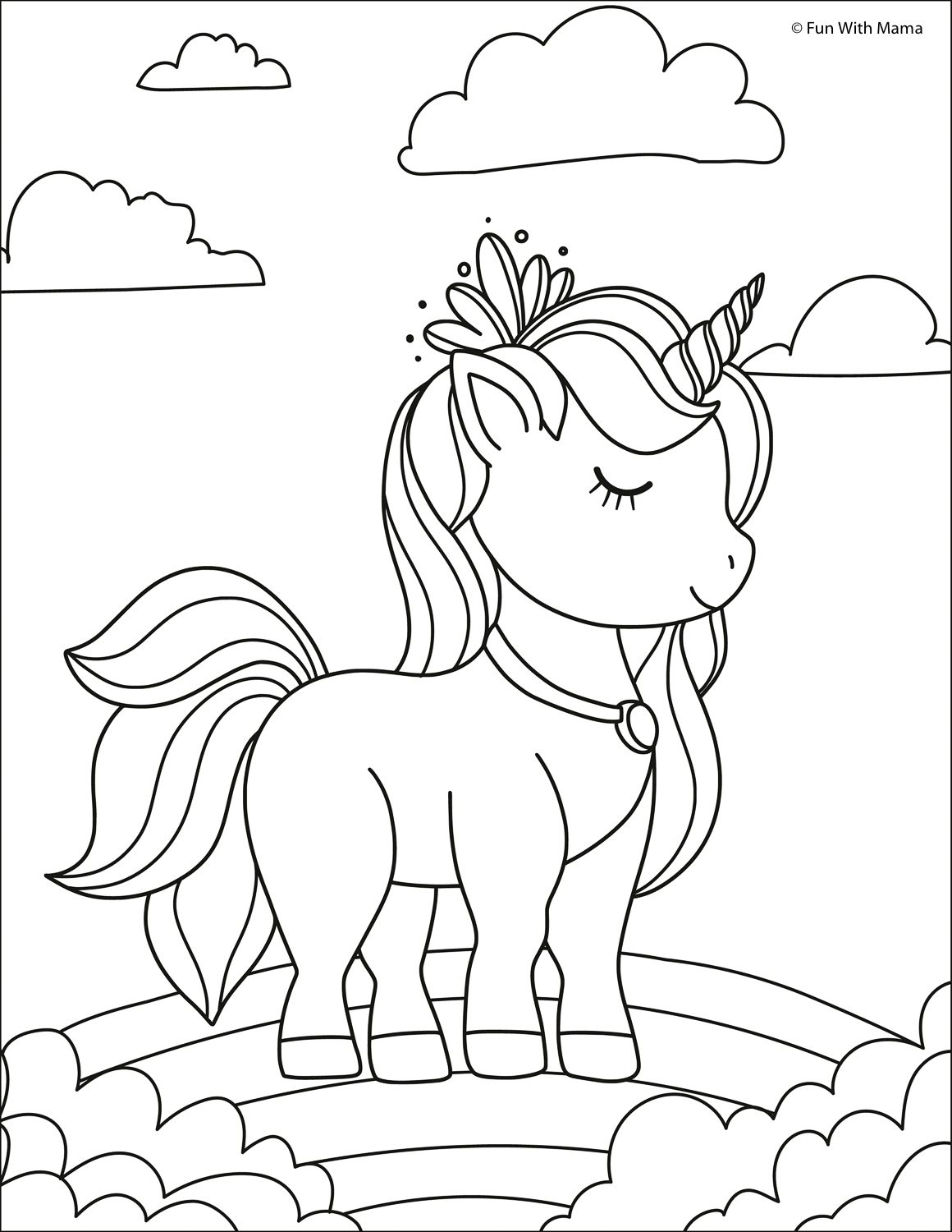 unicorn printable coloring pages