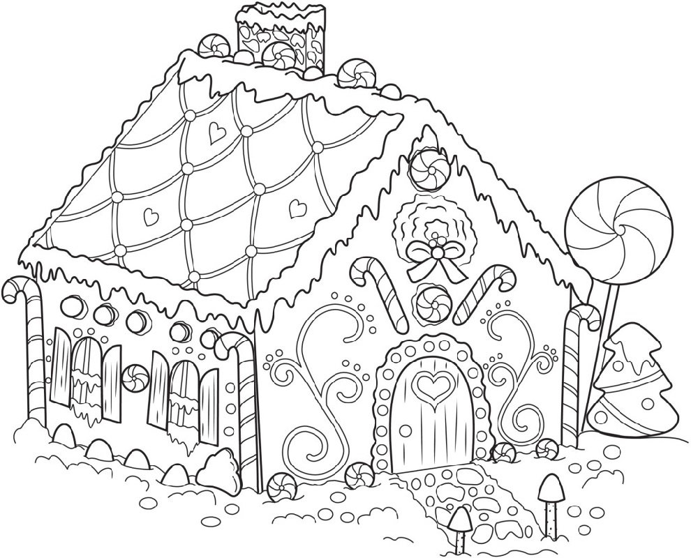10 Gingerbread House Themed Christmas Coloring Pages Digital Download Etsy