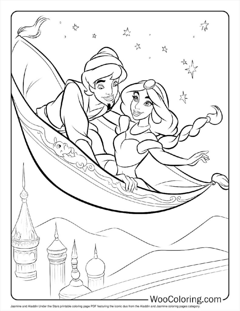 100 Aladdin Jasmine Coloring Pages Free PDF To Print Woo Coloring
