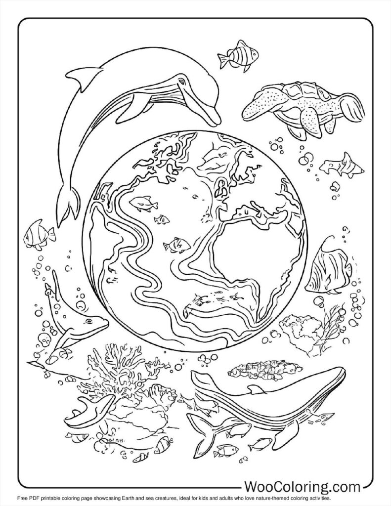 coloring sheet of the earth
