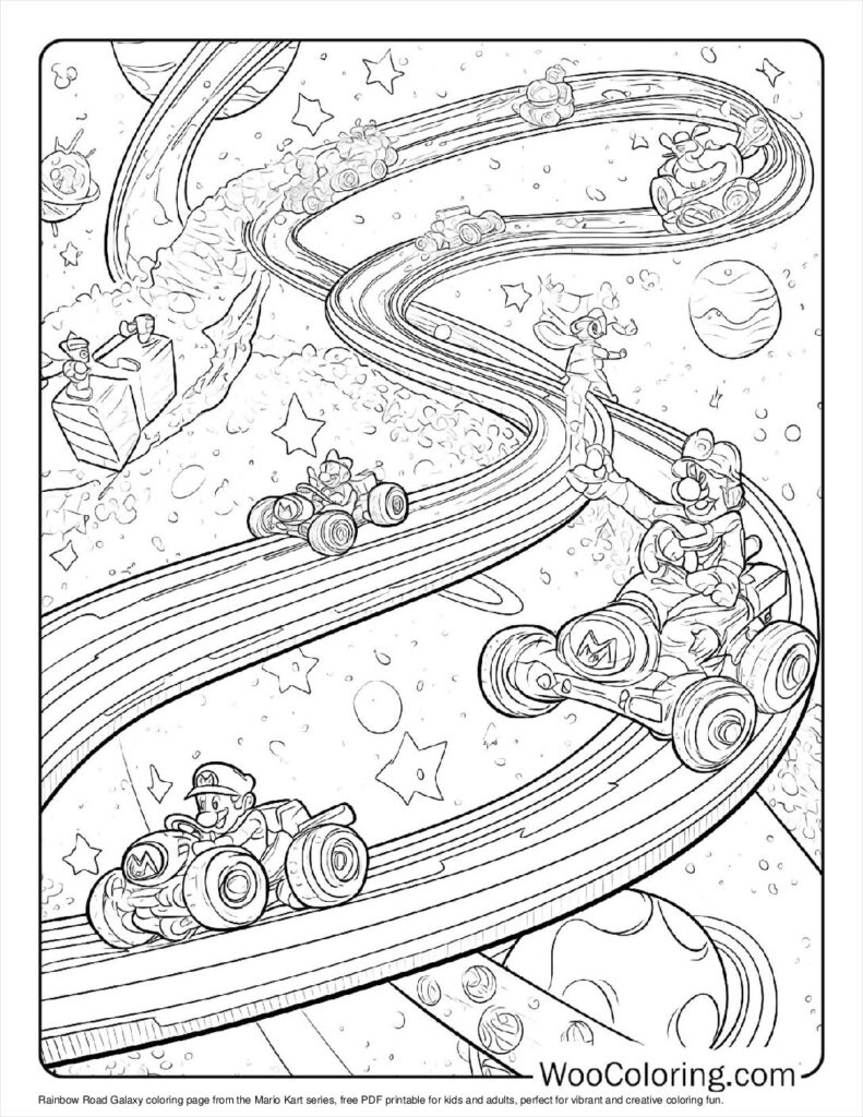 100 Mario Kart Coloring Pages Free PDF To Print Woo Coloring