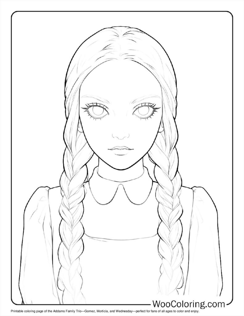 100 Wednesday Coloring Pages Free PDF To Print Woo Coloring
