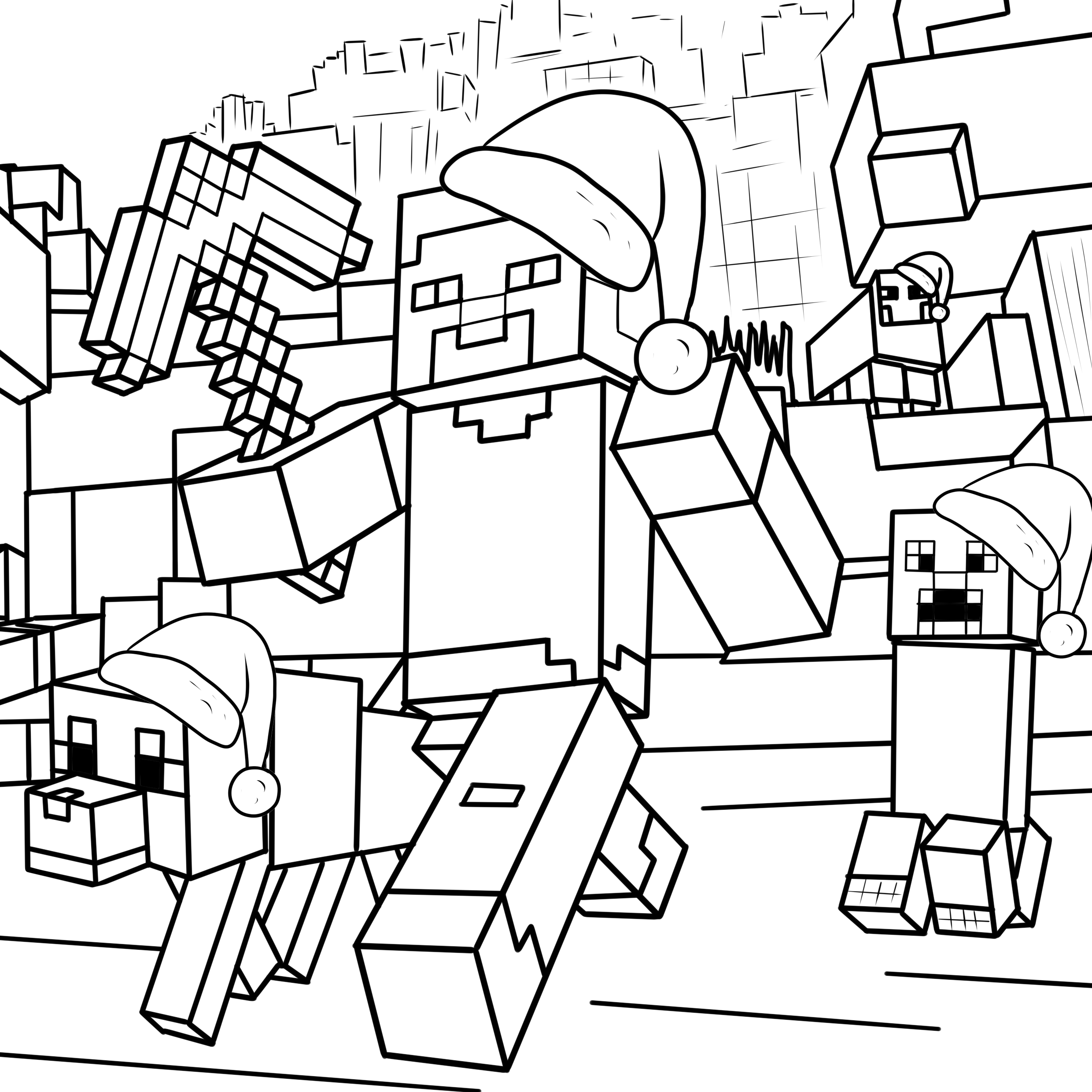 minecraft colouring pages free