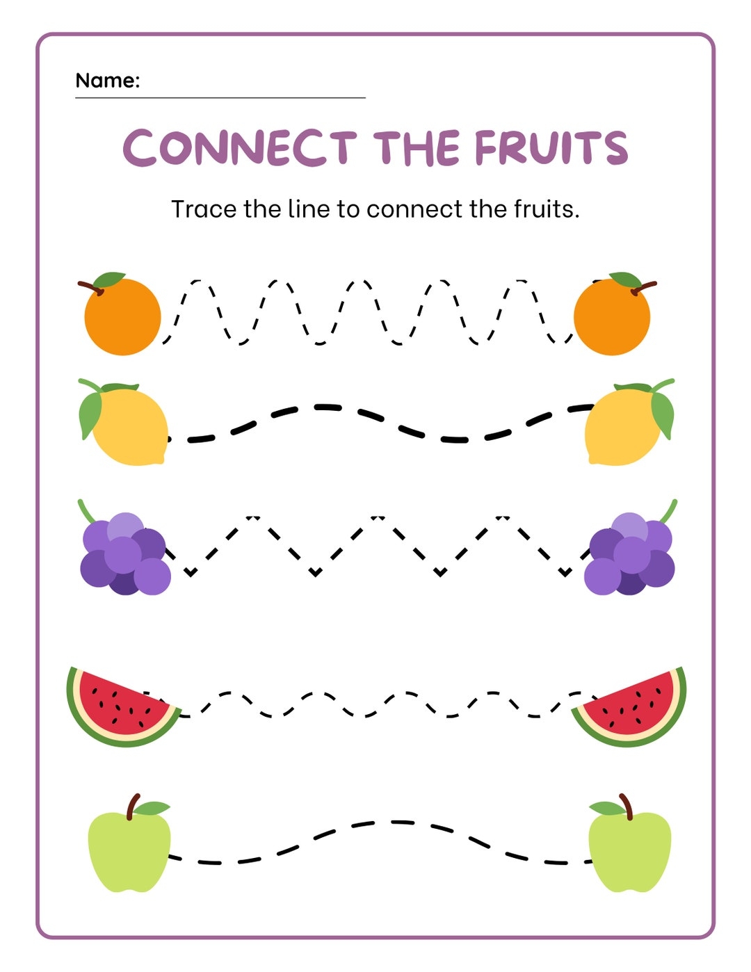 2 Printable Preschool Tracing Worksheets Trace The Lines Perfect For Homeschooling Daycares And Parents Etsy