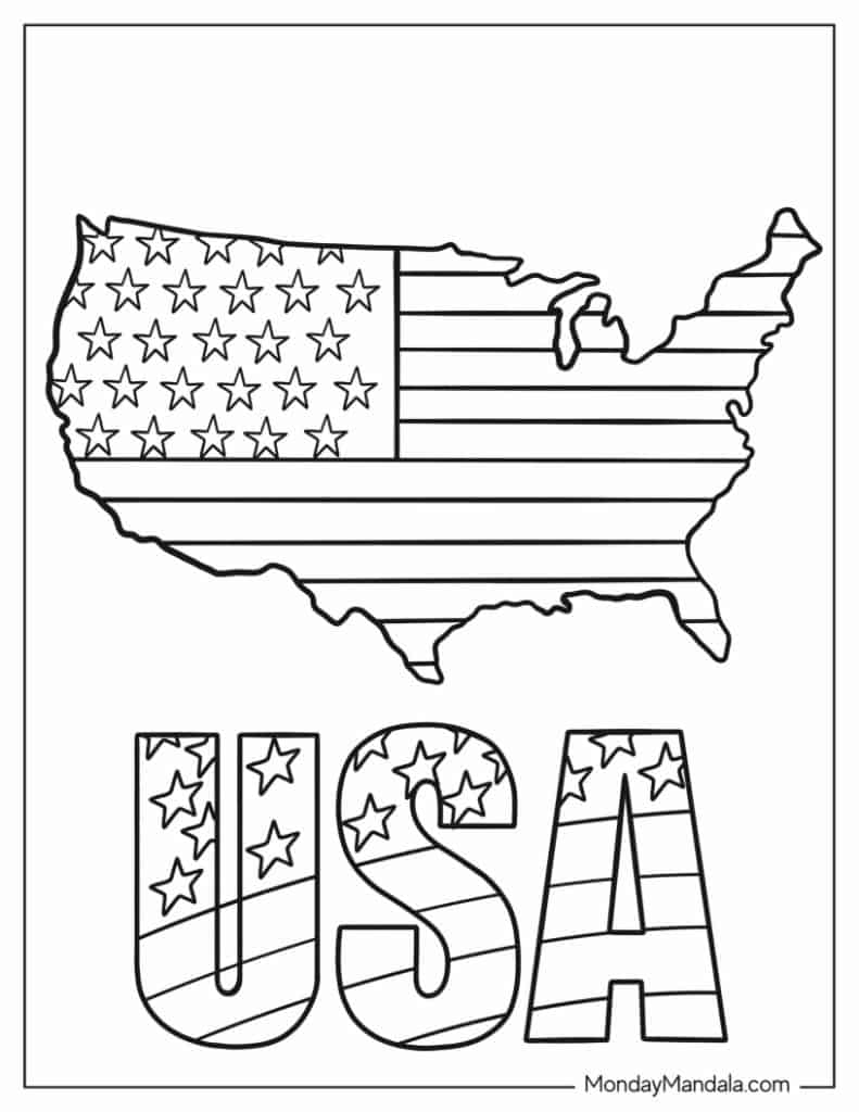 american flag coloring page