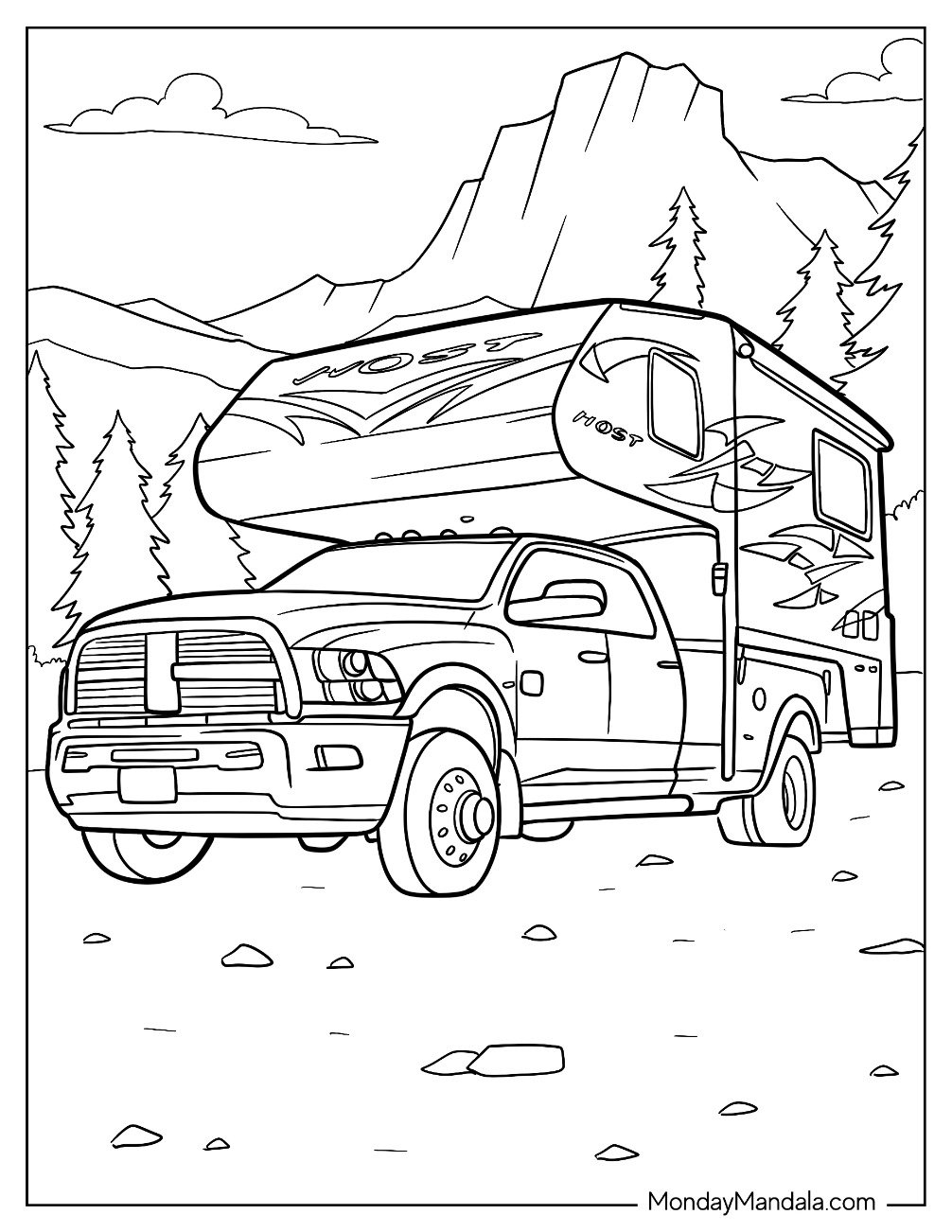 20 Camper RV Coloring Pages Free Printables 