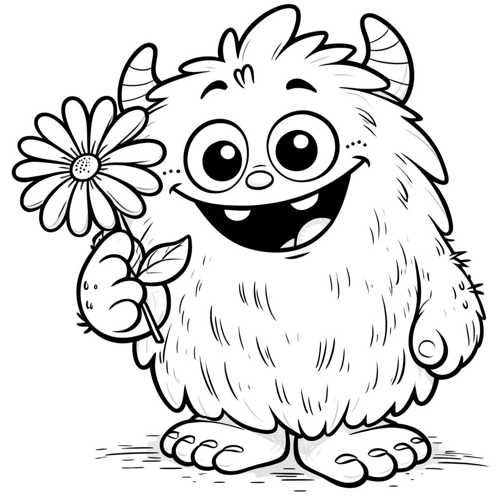 monster colouring in pages