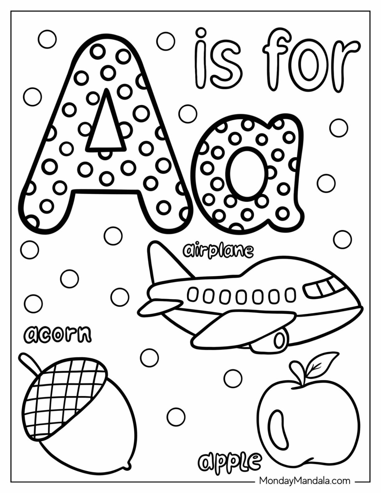 letter a coloring sheet
