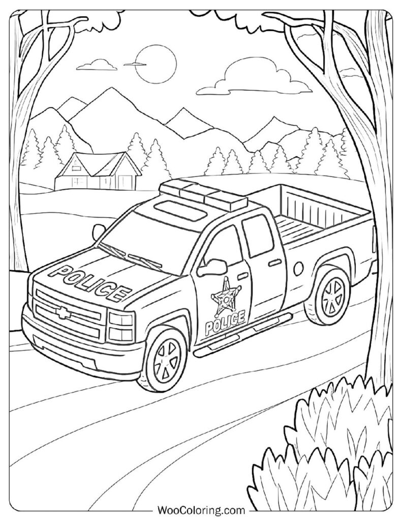 police car coloring page