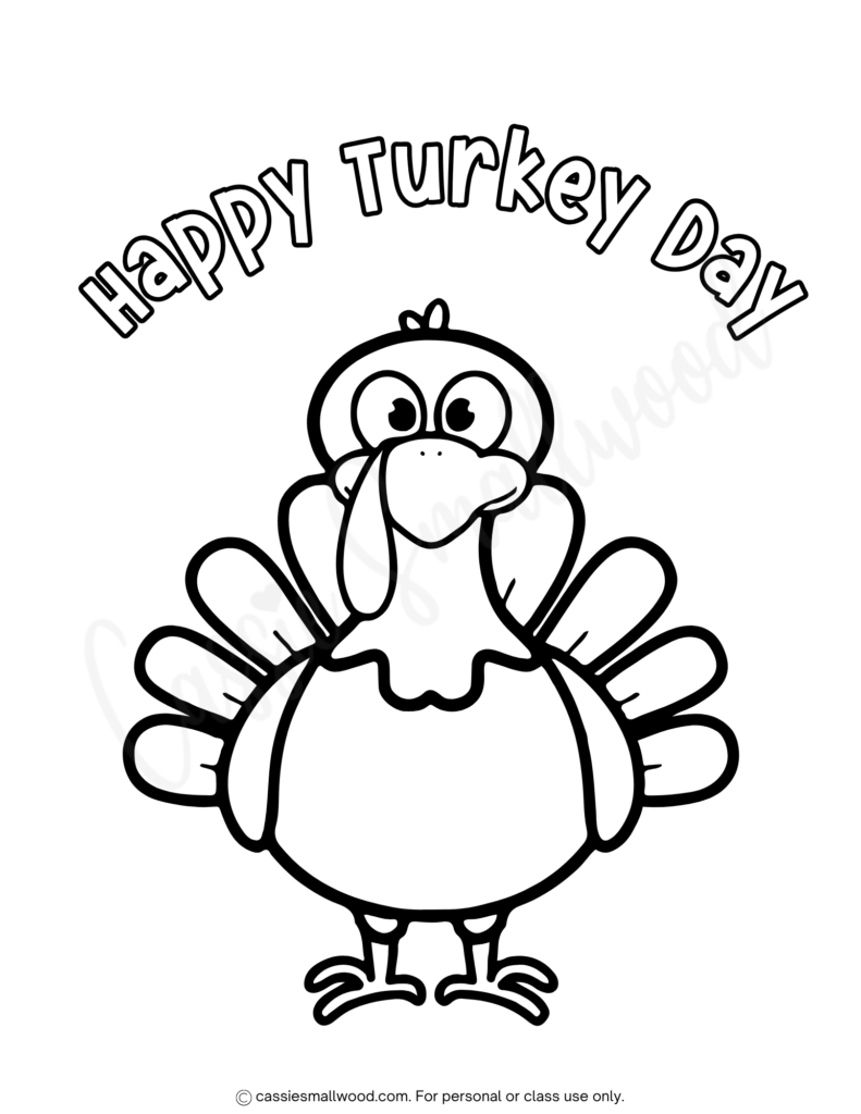 24 CUTE Turkey Coloring Pages Cassie Smallwood