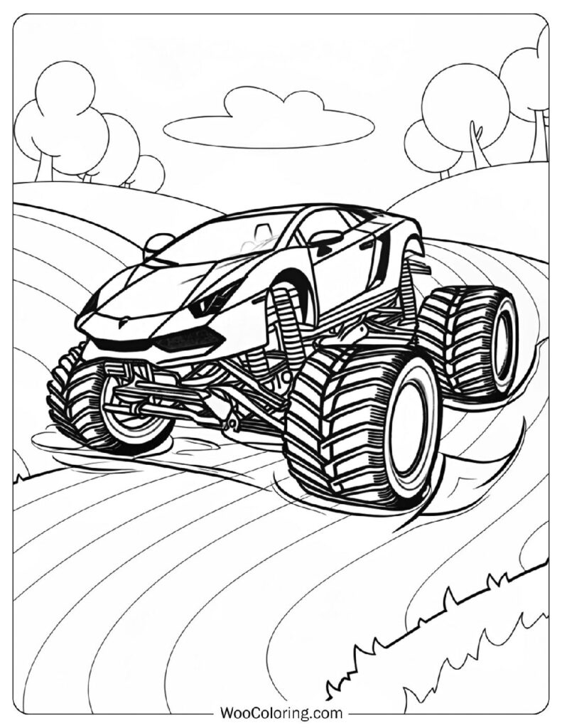 monster truck coloring page