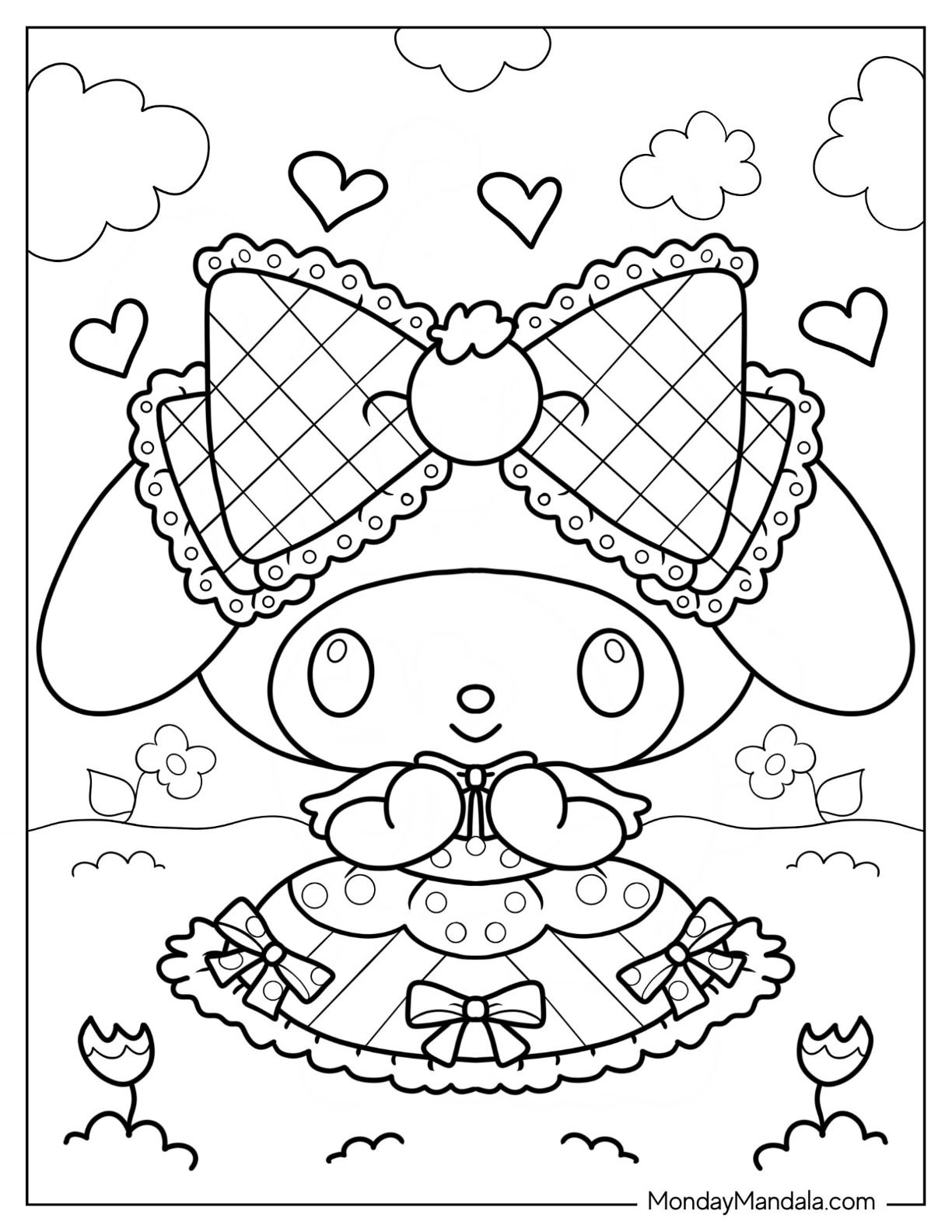 my melody colouring pages