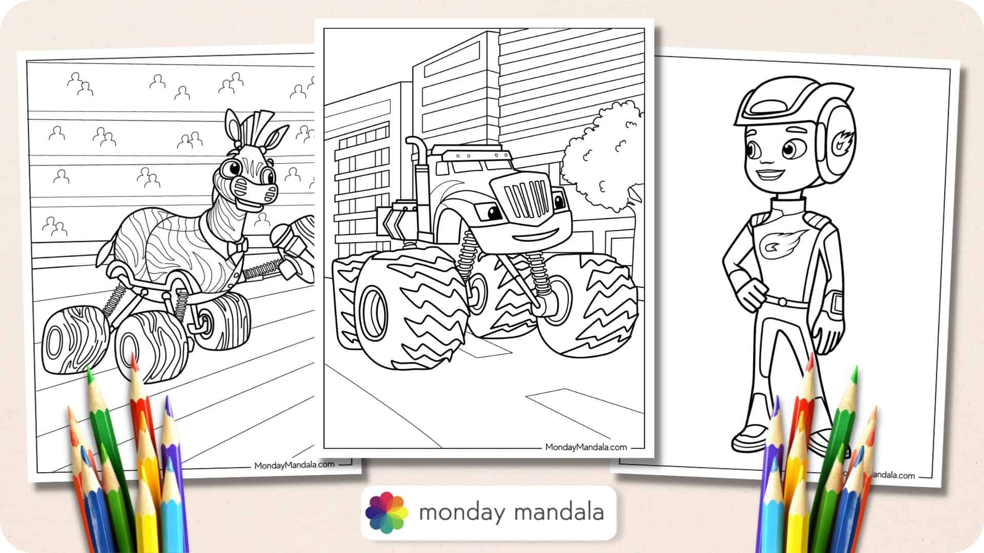 recuse blaze coloring pages