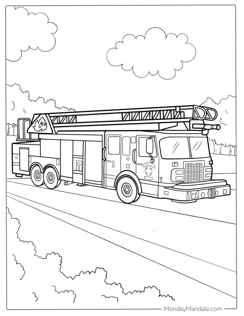 fire truck coloring sheets