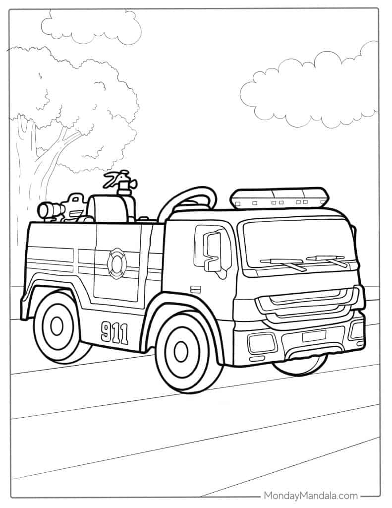 fire truck color sheet