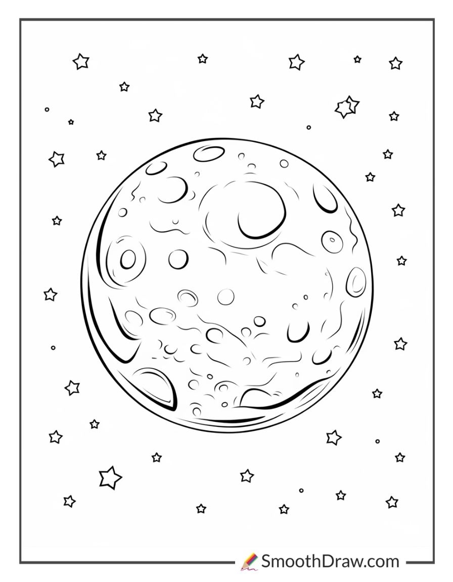 coloring pictures of the moon