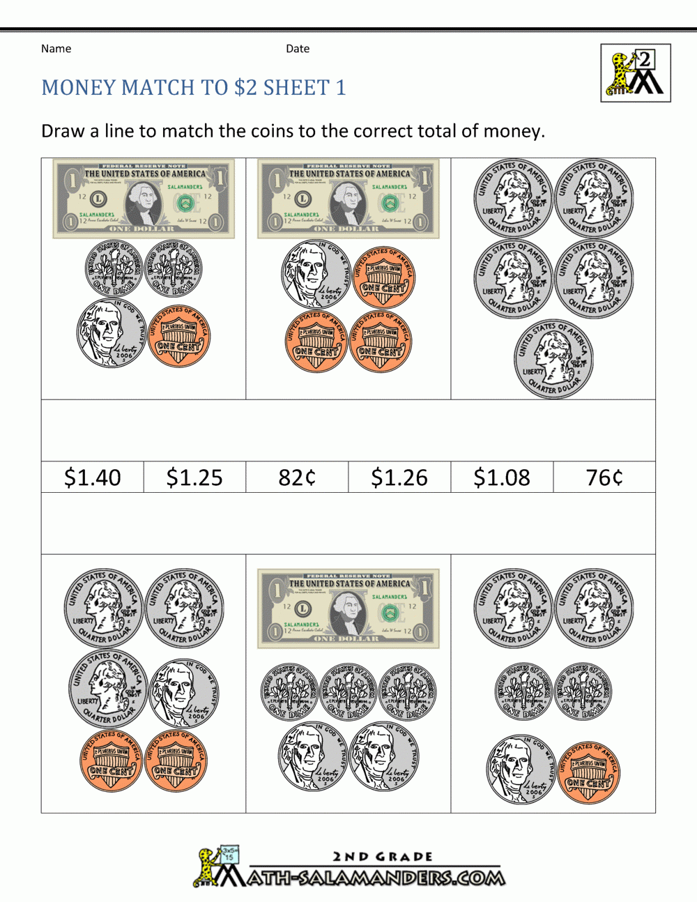 printable money math worksheets