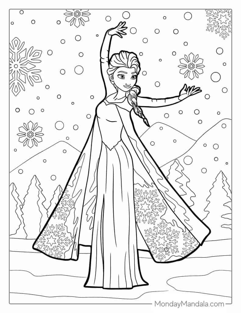 elsa frozen coloring sheets