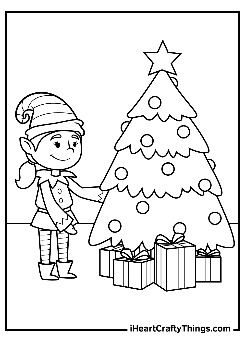 35 Christmas Elf Coloring Pages Free PDF Printables 
