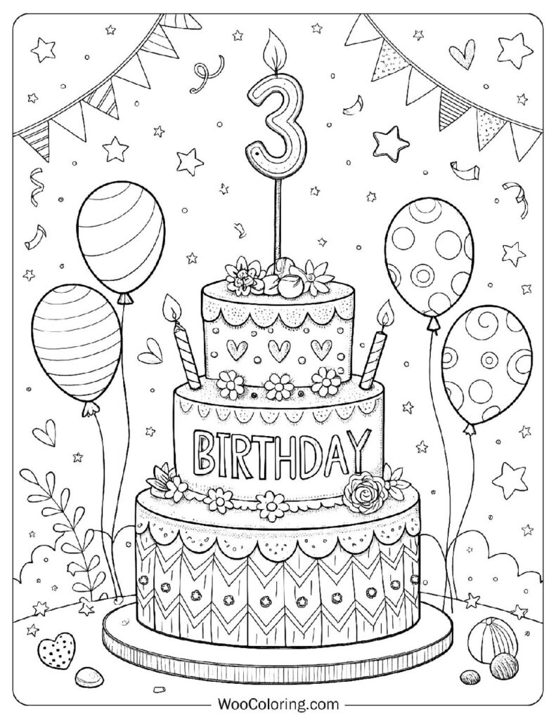 birthday cake color sheet