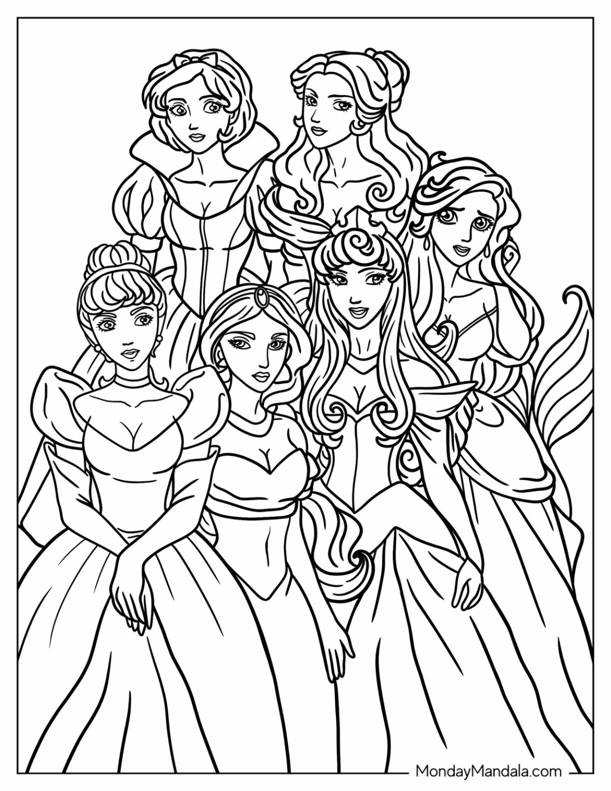princess coloring sheets free printable