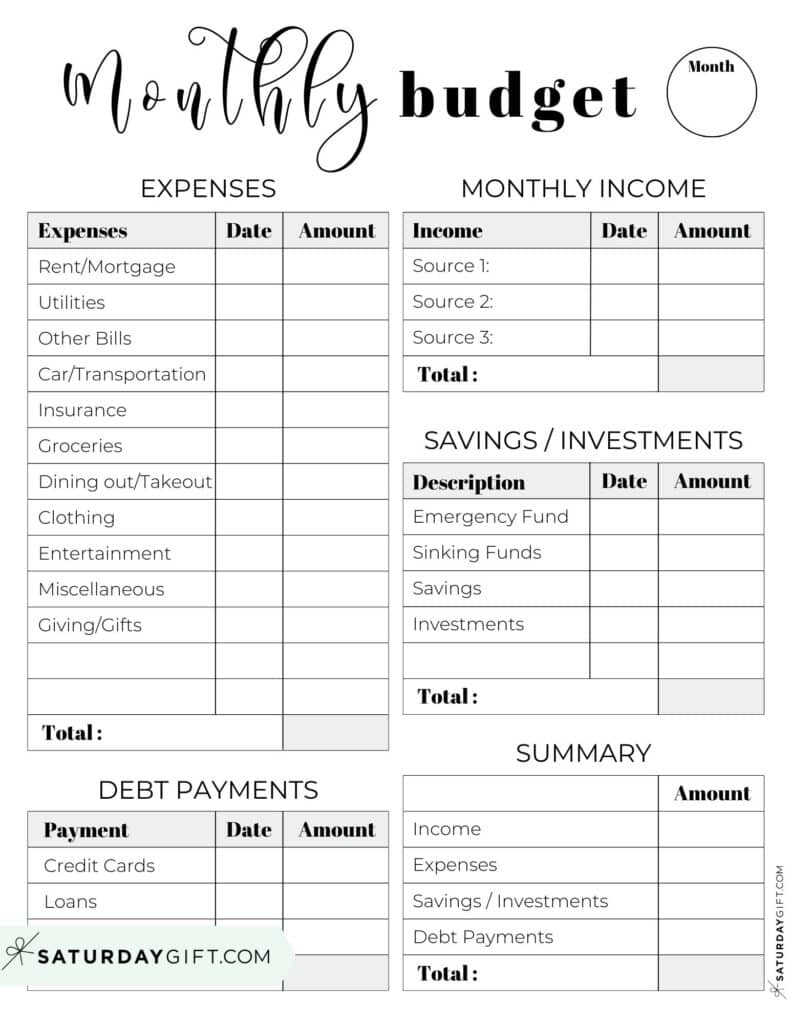 budget planner template free