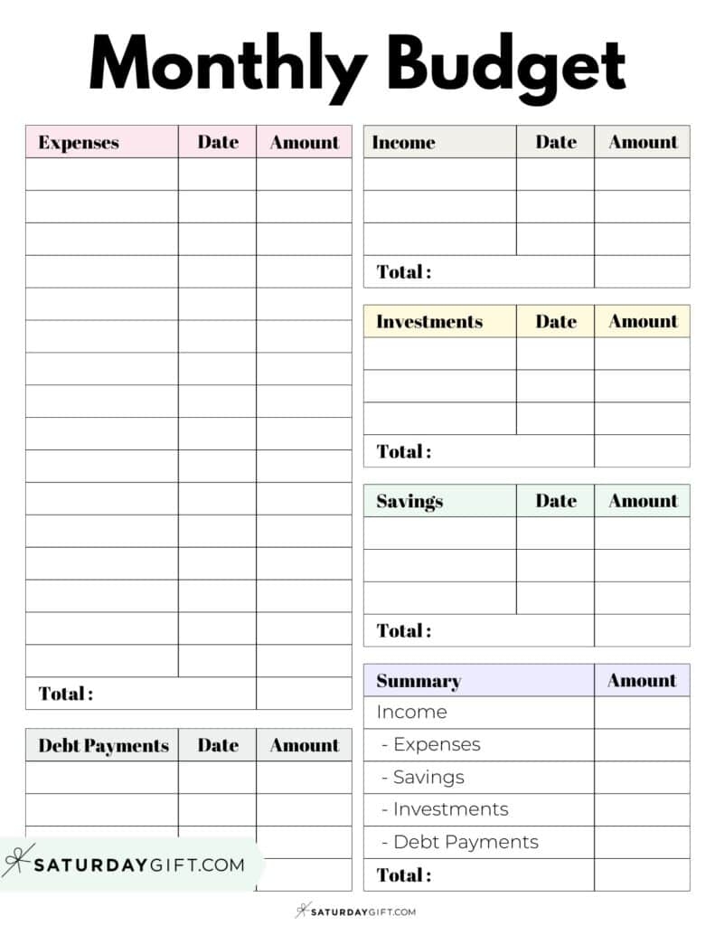 budgeting for beginners worksheets free