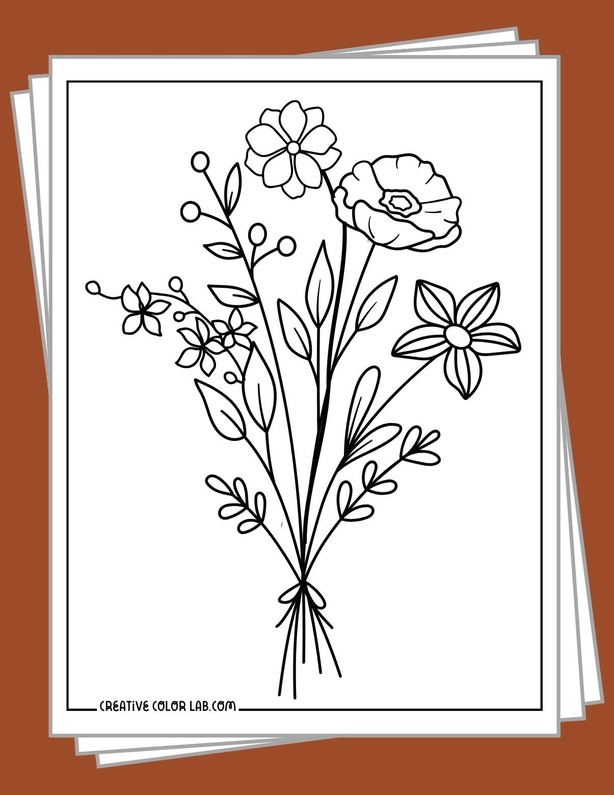 free flower coloring pages