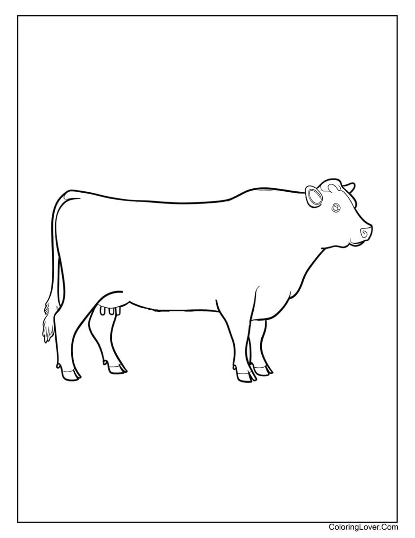 colouring page of a cow