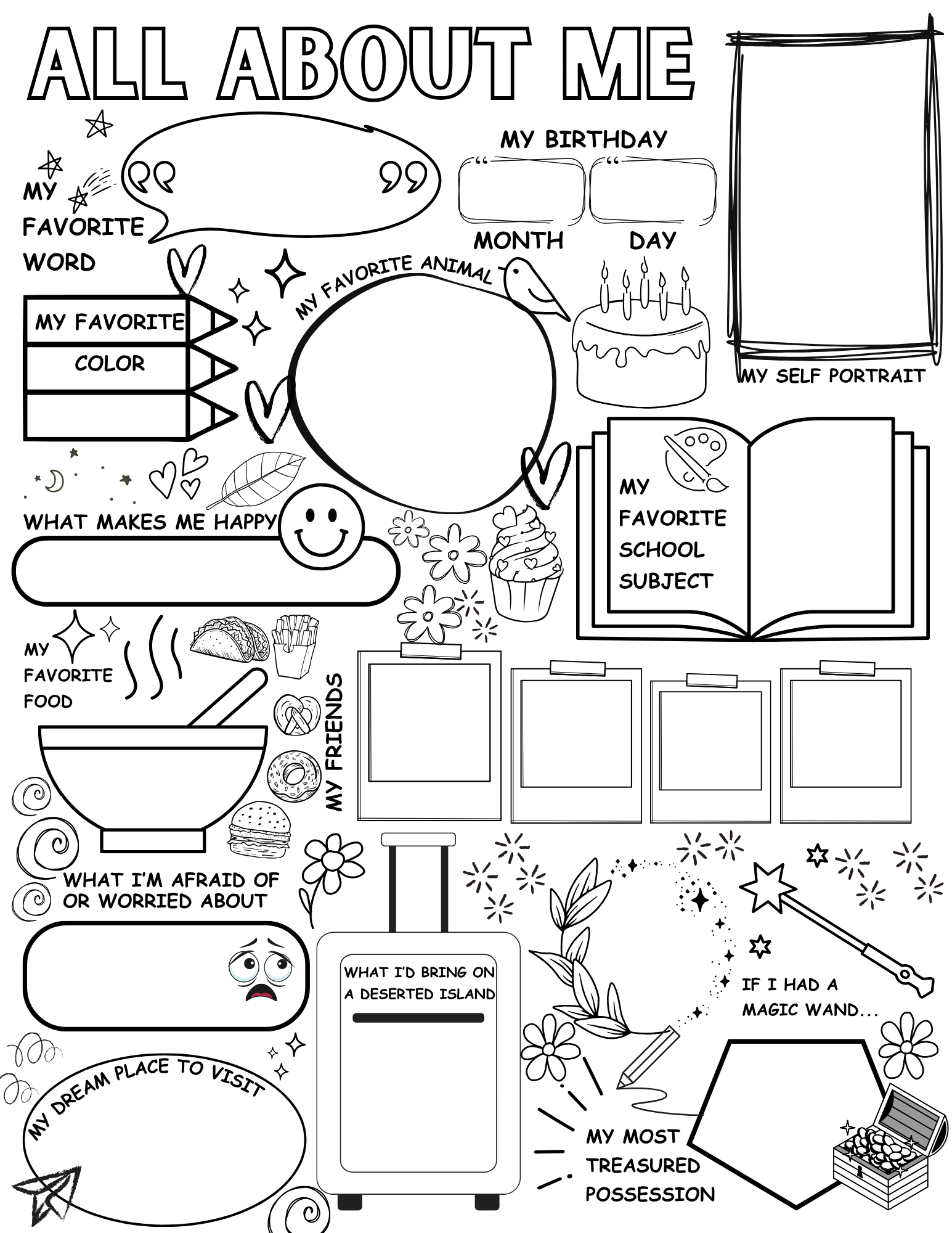 all about me worksheet