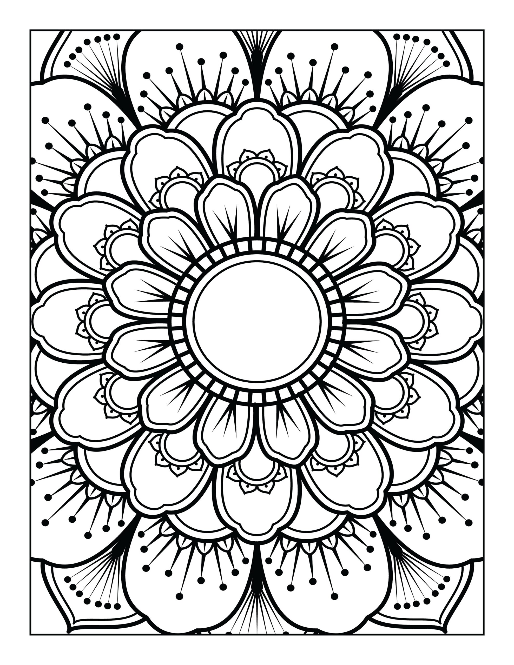 mandala art colouring pages
