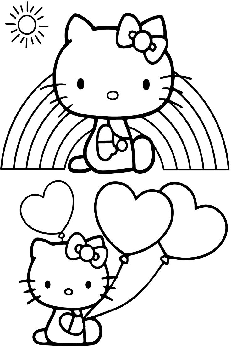 hello kitty colouring pages printable