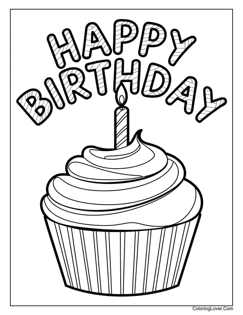 happy birthday coloring sheet