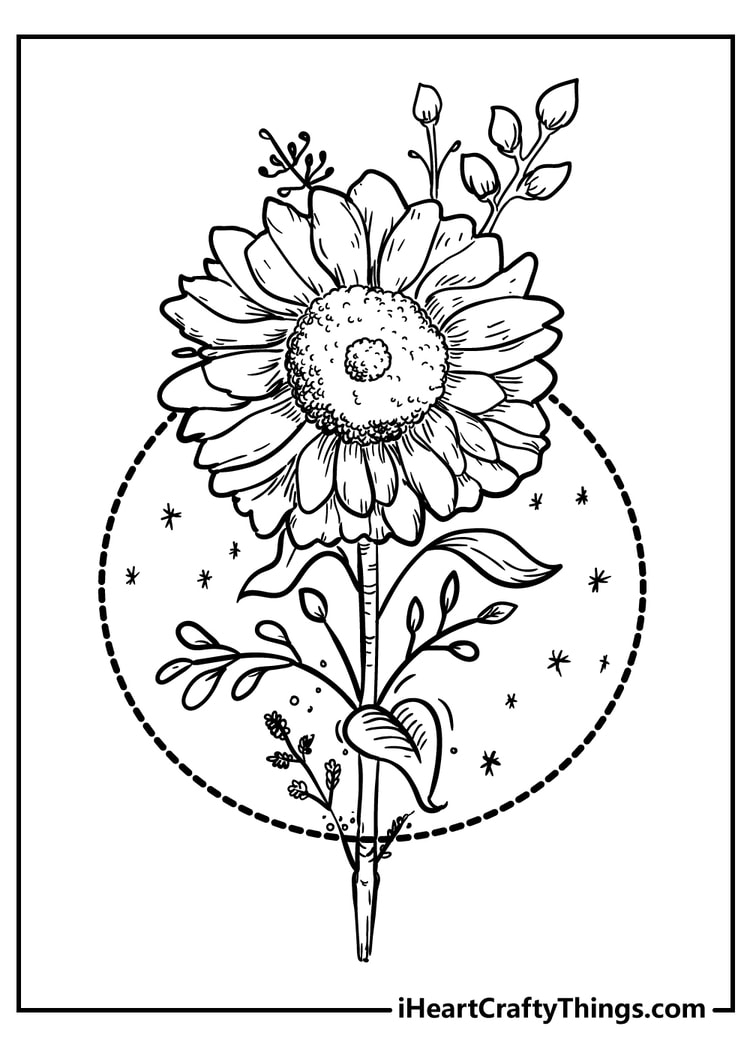 flower coloring pages for adults