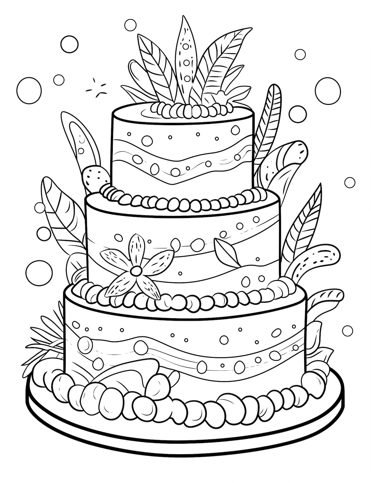 birthday cake coloring page