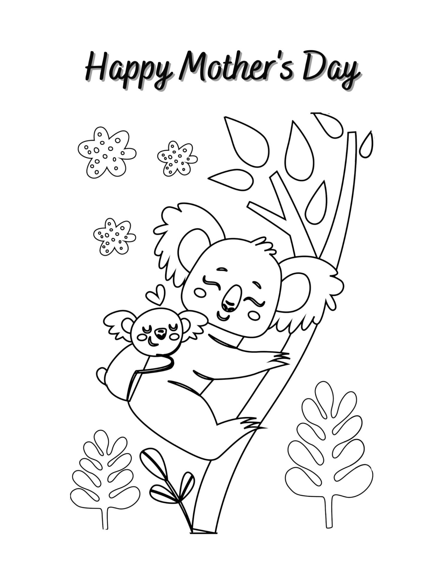 happy mothers day free coloring pages