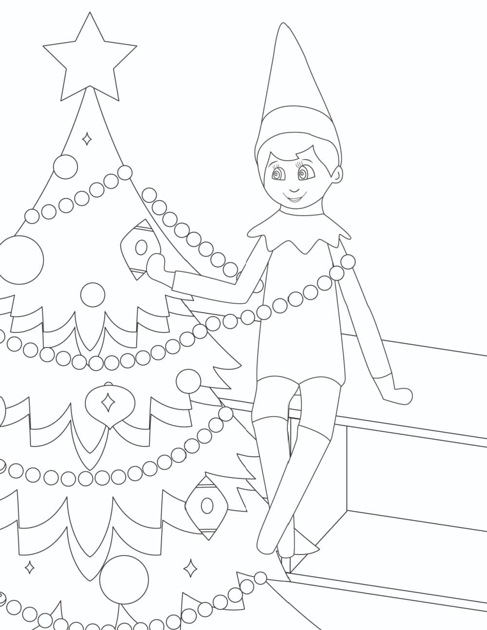 elf on the shelf coloring pages