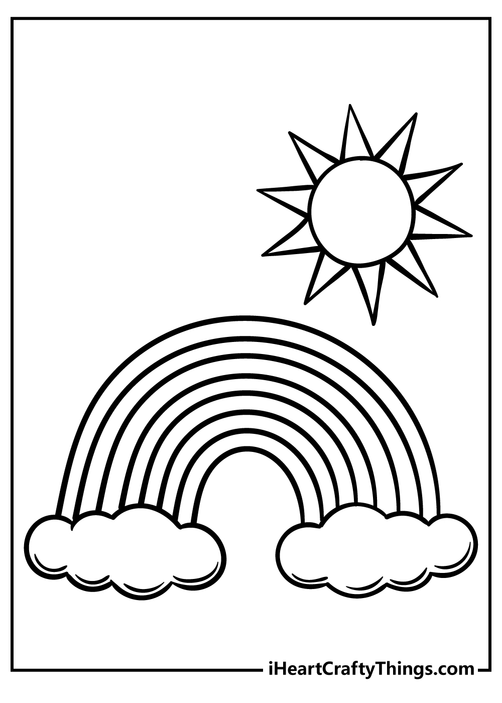 coloring pictures of rainbows