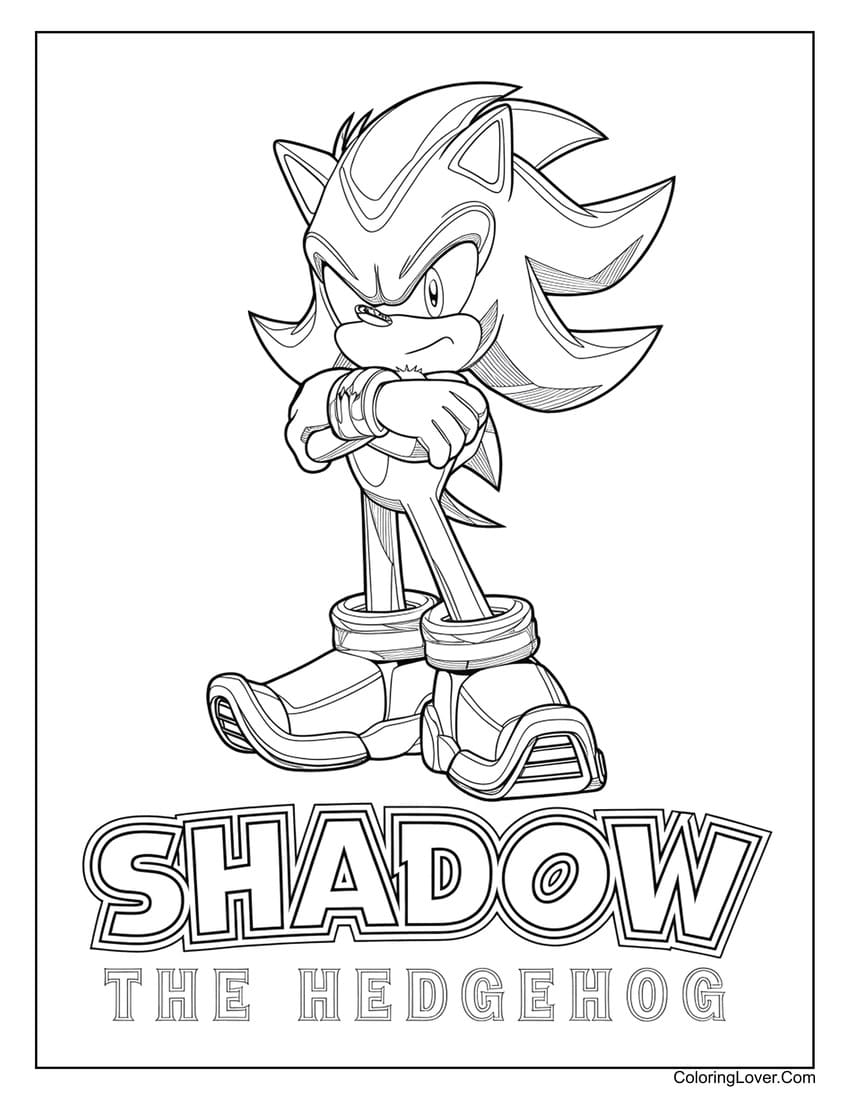 shadow the hedgehog coloring sheets