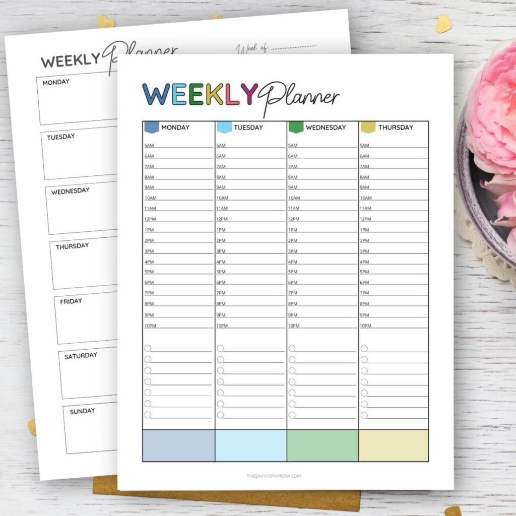 free weekly planner printable