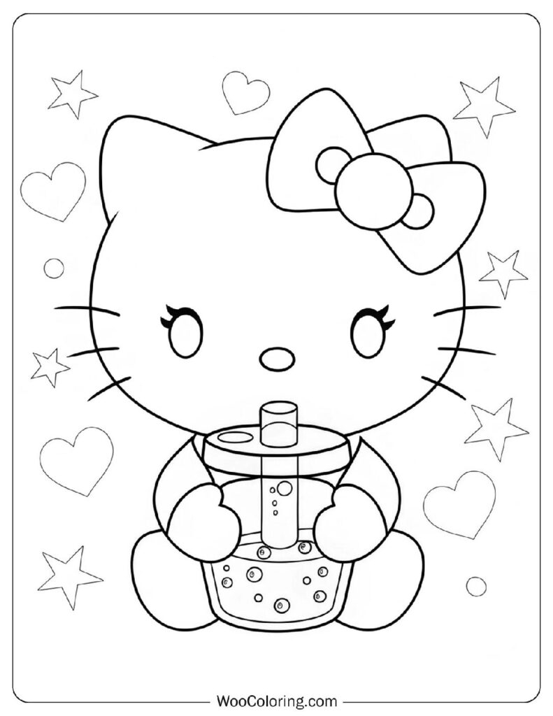 hello kitty color page