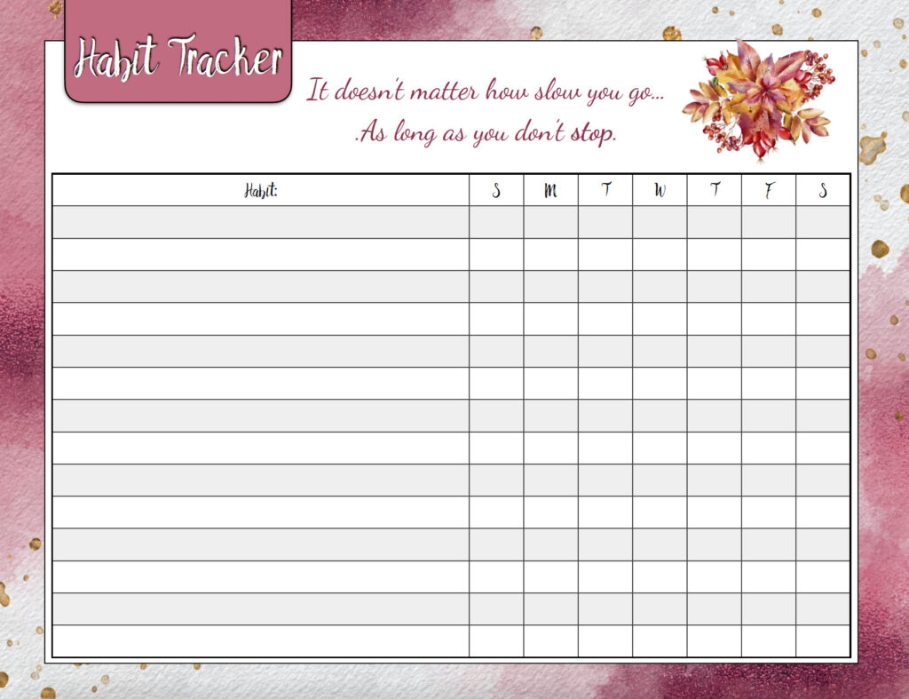 free habit tracker printable