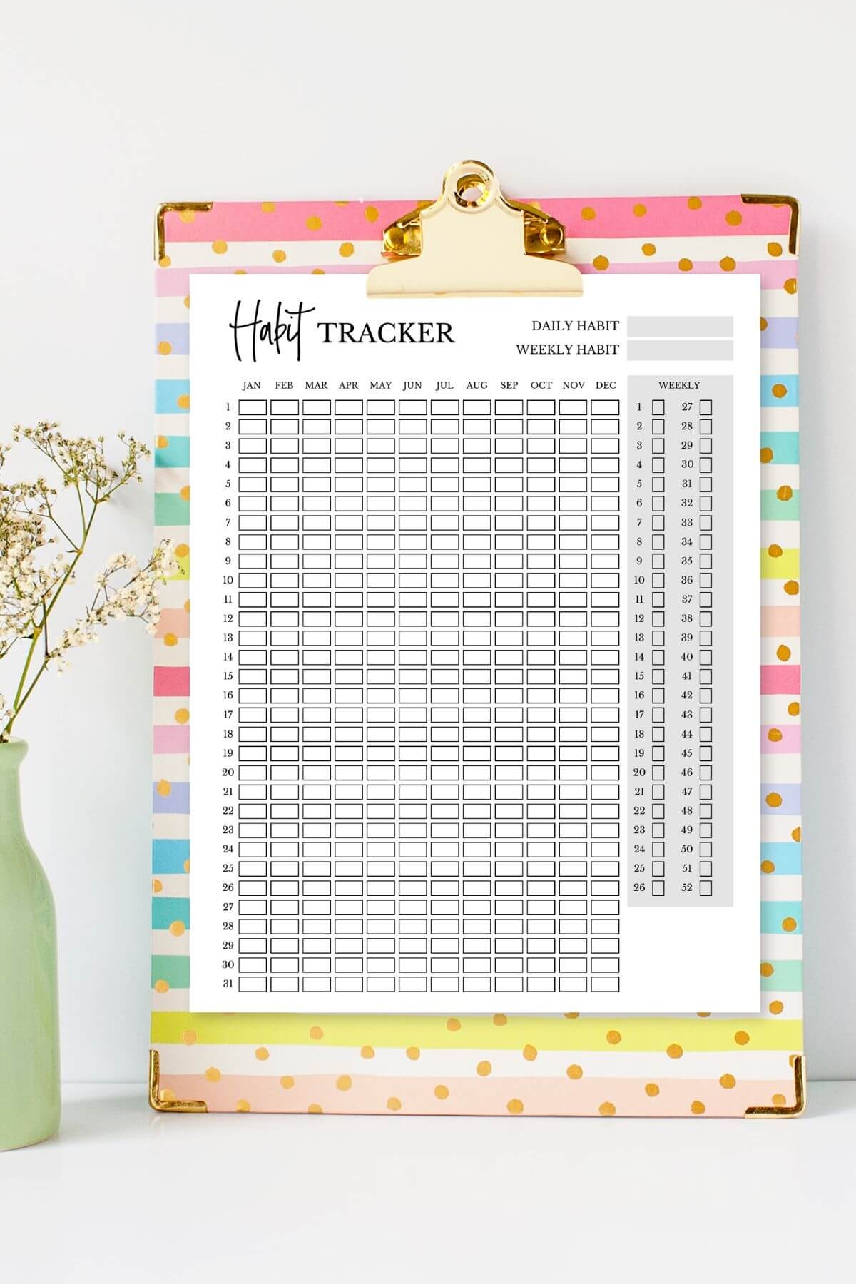 free printable habit tracker