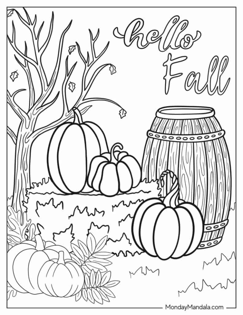 fall coloring sheets printable