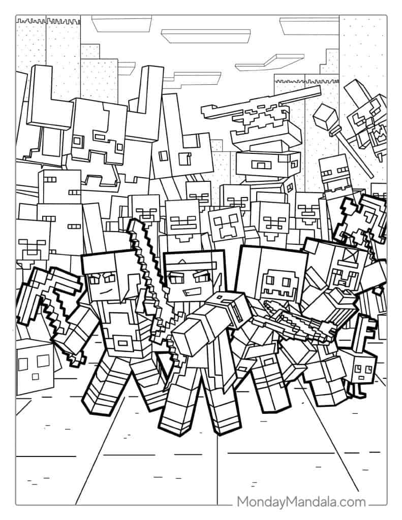 minecraft free coloring pages