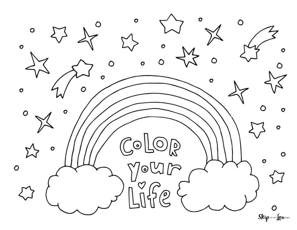 rainbow colouring in sheets