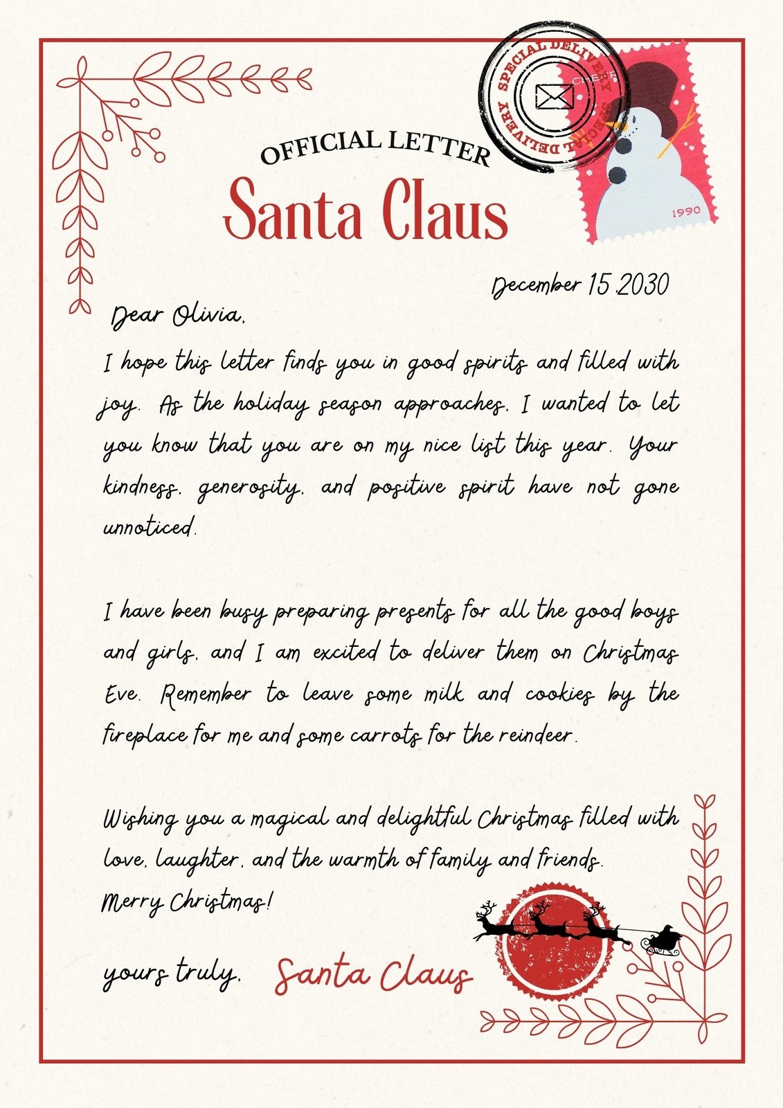 A Letter From Santa Clearance