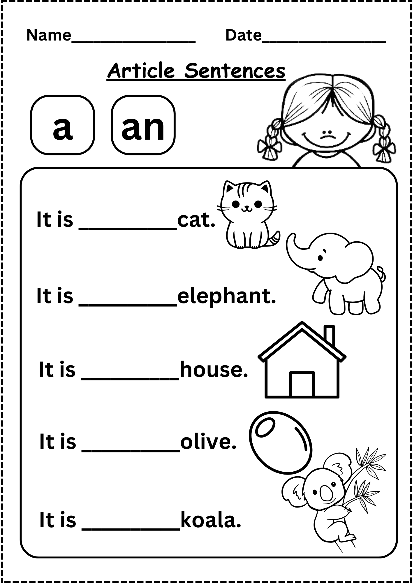 printable worksheets for kg