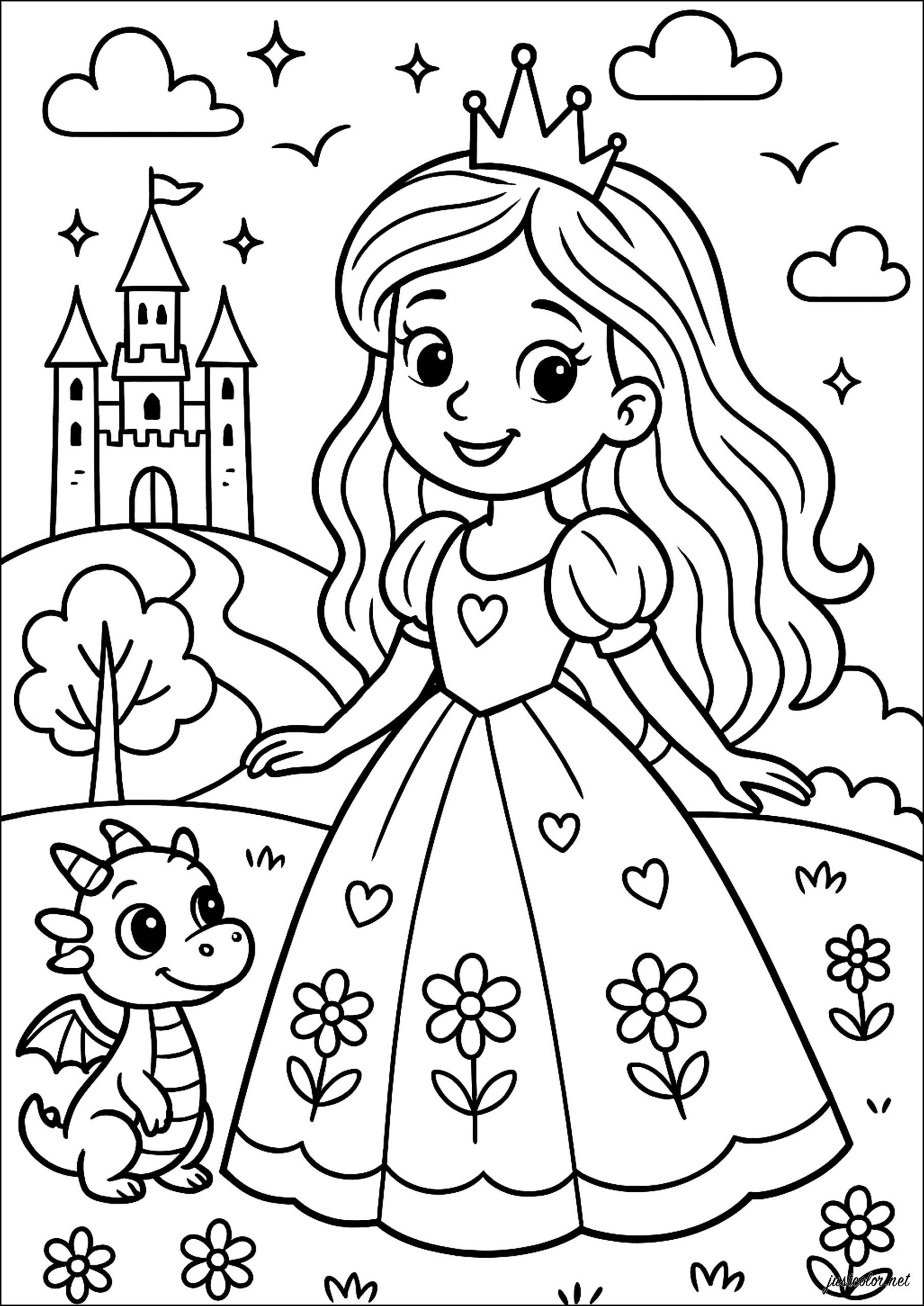 princess coloring sheets printable